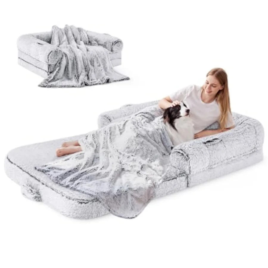 Human Dog Bed for Adult 2 in 1 Foldable Giant Dog Bed for People Fits Pet Families Egg Foam Supportive Mat Waterproof Liner Fau
Human Dog Bed for Adult 2 in 1 Foldable Giant Dog Bed for People Fits Pet Families Egg Foam Supportive Mat Waterproof Liner Fau