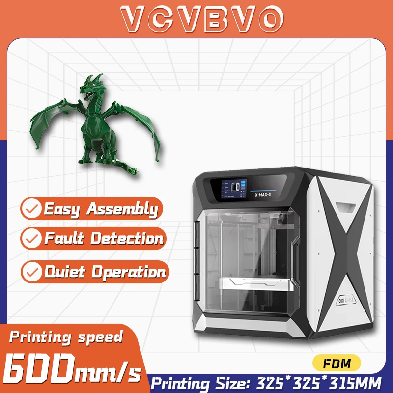 High Speed Printer DIY Printing Ultra-quiet FDM Extruder Auto Load Filamen Print Size 325*325*315mm
High Speed Printer DIY Printing Ultra-quiet FDM Extruder Auto Load Filamen Print Size 325*325*315mm