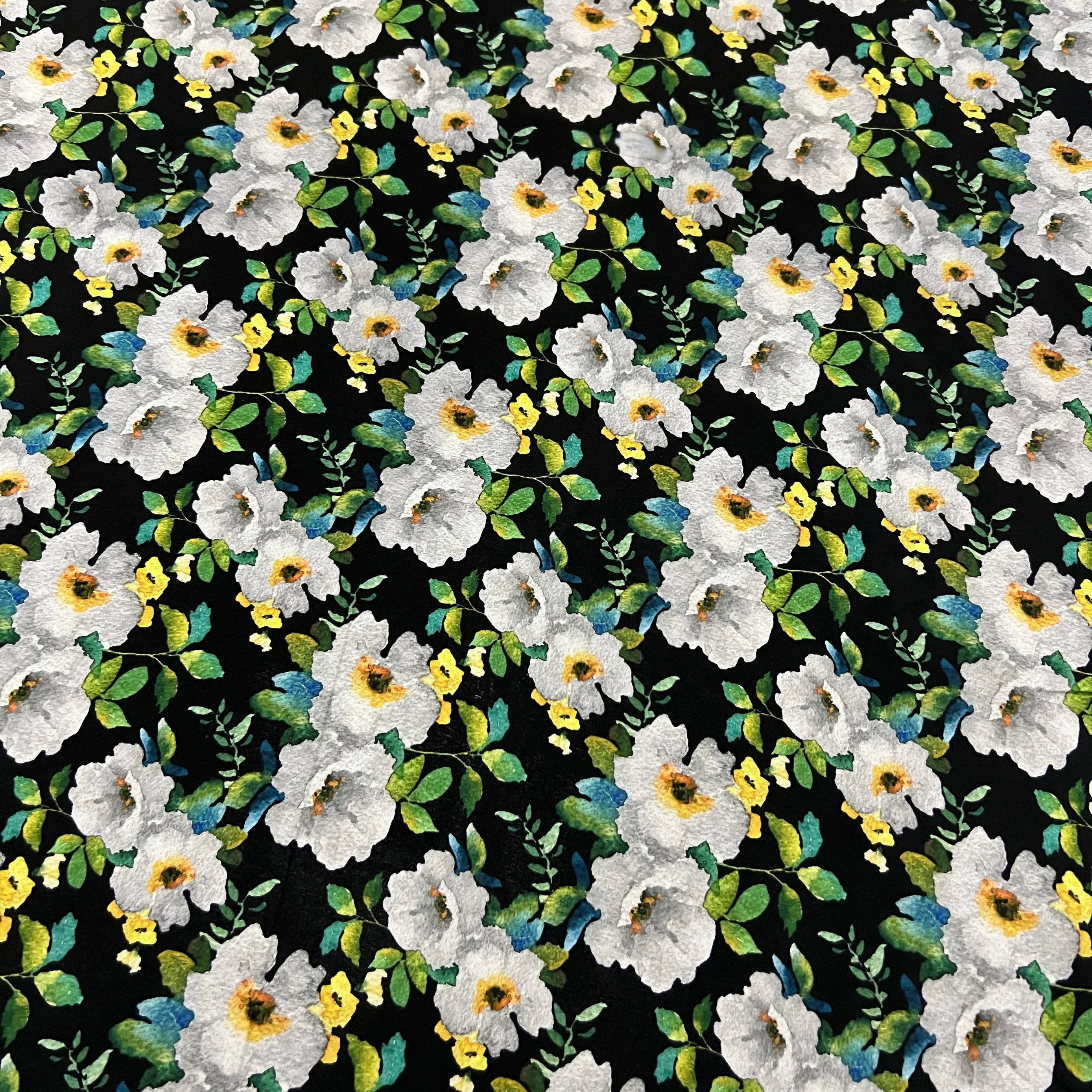 1 meter 100% Mulberry Silk 14 momme Crepe Silk Fabric Black with White Floral Printed 138cm 54" wide by the yard XX258
1 meter 100% Mulberry Silk 14 momme Crepe Silk Fabric Black with White Floral Printed 138cm 54" wide by the yard XX258