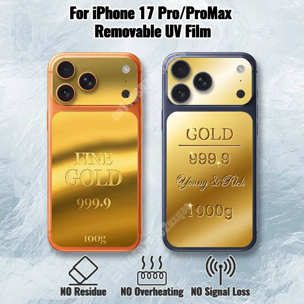 Luxury Wealth Gold Bar Removable UV Film for iPhone 17 Pro 17 ProMax Protective Sticker
Luxury Wealth Gold Bar Removable UV Film for iPhone 17 Pro 17 ProMax Protective Sticker