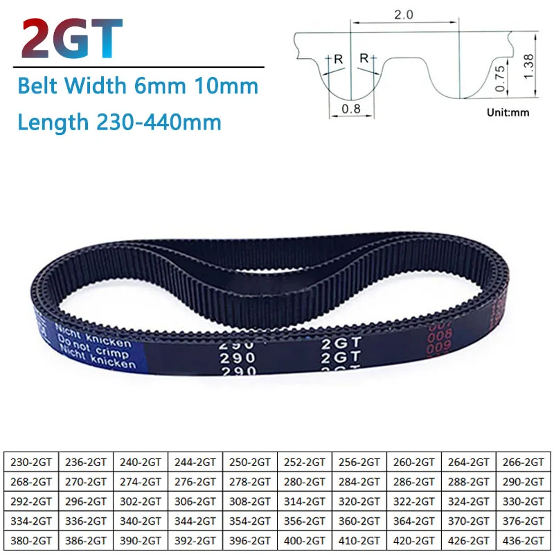 1pc GT2 2GT Synchronous Timing Belt Length 230-440mm Width 6mm 10mm Rubber Closed Loop Transmission Drive Belt 3D Printer Parts
1pc GT2 2GT Synchronous Timing Belt Length 230-440mm Width 6mm 10mm Rubber Closed Loop Transmission Drive Belt 3D Printer Parts