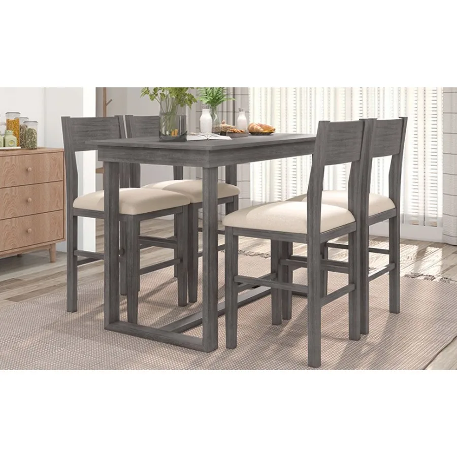 TOPMAX Farmhouse Counter Height 5Piece Dining Table Set with 1 Rectangular Dining Table and 4 Dining Chairs for Small Places Gr
TOPMAX Farmhouse Counter Height 5Piece Dining Table Set with 1 Rectangular Dining Table and 4 Dining Chairs for Small Places Gr