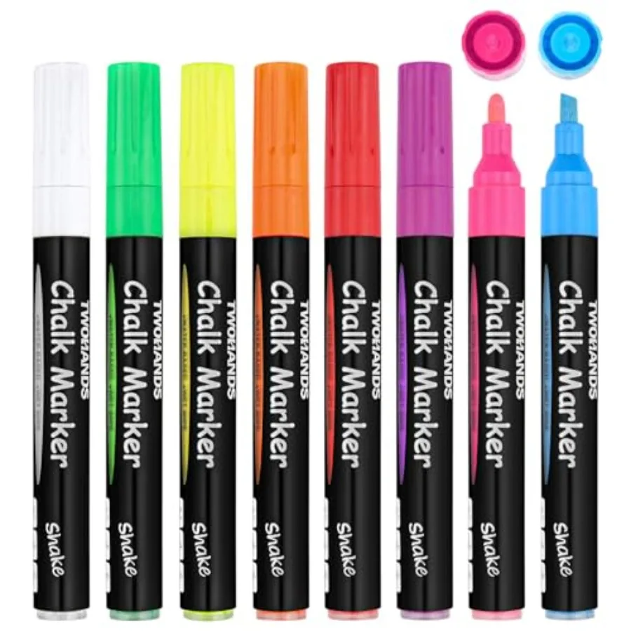 Liquid Chalk Markers 8-Colors paint markers for Blackboard, Chalkboard, Wet erase Markers Erasable, Car Windows, Glass, Bullet
Liquid Chalk Markers 8-Colors paint markers for Blackboard, Chalkboard, Wet erase Markers Erasable, Car Windows, Glass, Bullet