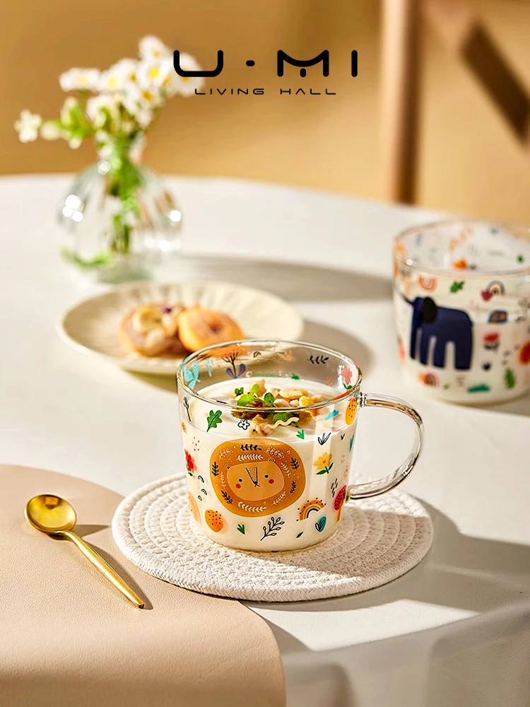 U Mi LIVING High Borosilie Glass Milk Cup with Sc assland Breakfast Cup for Children Home Use Coffee Cup Single Layer
U Mi LIVING High Borosilie Glass Milk Cup with Sc assland Breakfast Cup for Children Home Use Coffee Cup Single Layer