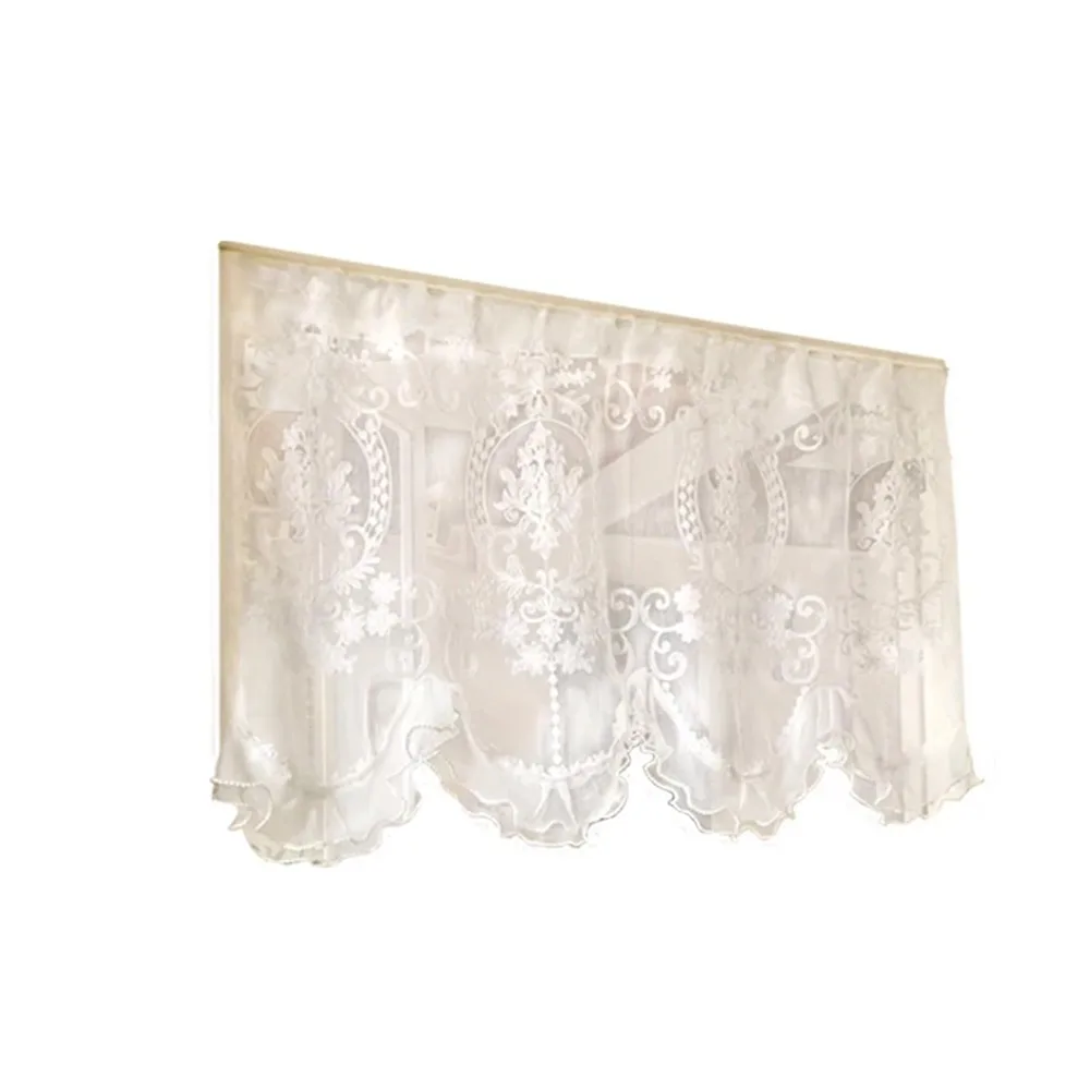 Embroidered Ruffled Lace Short Sheer Curtain Double Pearls Lace Bottom Wavy Edge White Gauze Window Valance French Style
Embroidered Ruffled Lace Short Sheer Curtain Double Pearls Lace Bottom Wavy Edge White Gauze Window Valance French Style