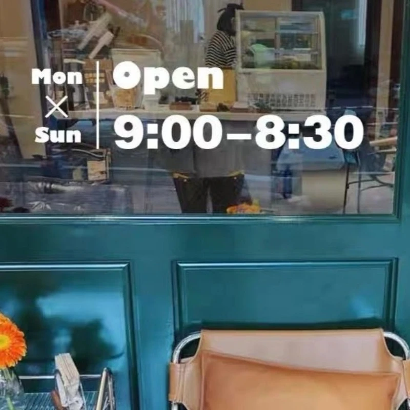 Customized Store Operating Hours Time Glass Door Stickers Can Be Noted Remark Time Logos Wall Stickers Shops Minimalist Style
Customized Store Operating Hours Time Glass Door Stickers Can Be Noted Remark Time Logos Wall Stickers Shops Minimalist Style