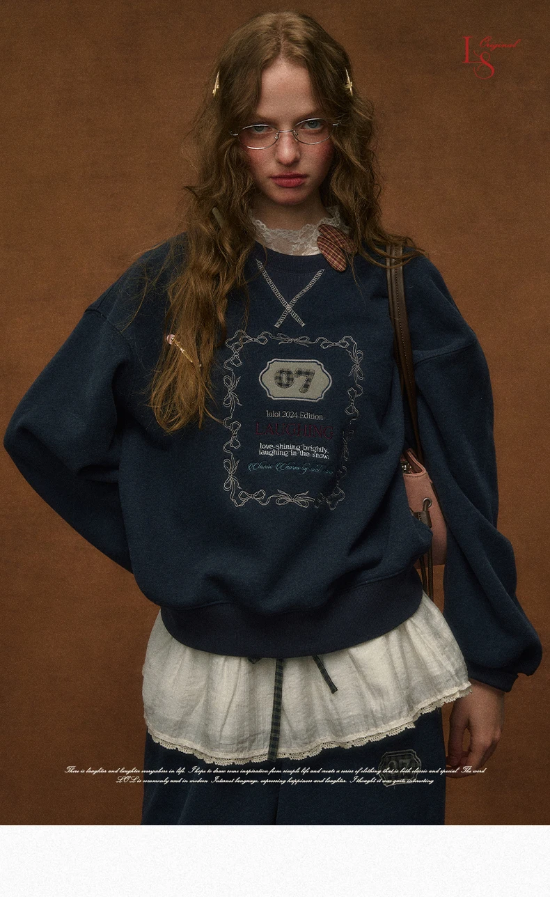 Long-sleeved crew neck sweater women's suit spring cotton American retro loose washing old geometric pattern embroidery fashion
Long-sleeved crew neck sweater women's suit spring cotton American retro loose washing old geometric pattern embroidery fashion
