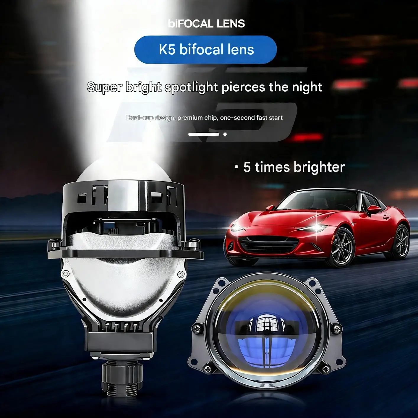 XTG K5 Bi LED Projector Headlight with Halo 3 Inch Dual Cup 130W High Power Dual Beam Car LED Headlight H4 H7 H11 Upgrade Kit
XTG K5 Bi LED Projector Headlight with Halo 3 Inch Dual Cup 130W High Power Dual Beam Car LED Headlight H4 H7 H11 Upgrade Kit
