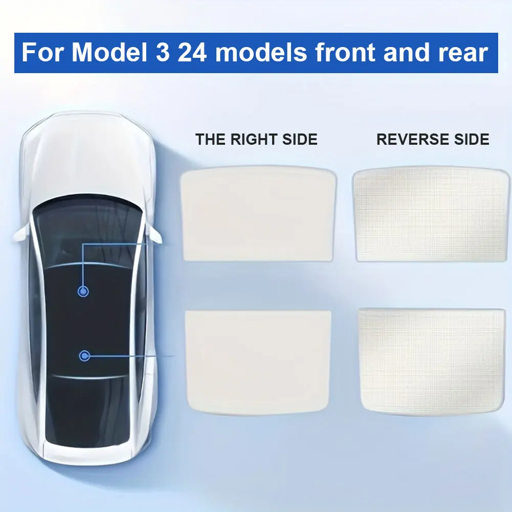 Roof Sunshade Isolation Front & Rear Top Glass Window Roof Shade for TESLA Model 3 2024 Front Rear Sunroof
Roof Sunshade Isolation Front & Rear Top Glass Window Roof Shade for TESLA Model 3 2024 Front Rear Sunroof