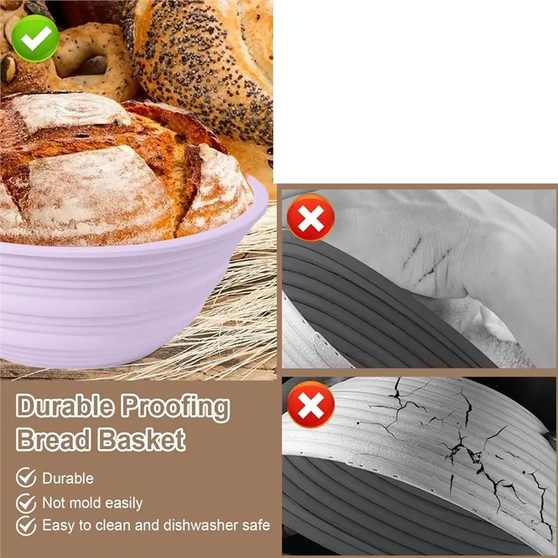 Dough Baking Fermentation Basket 1Set/4Pcs Home Oven Folding Temperature Large Capacity High Temp Bowl-ABRO
Dough Baking Fermentation Basket 1Set/4Pcs Home Oven Folding Temperature Large Capacity High Temp Bowl-ABRO