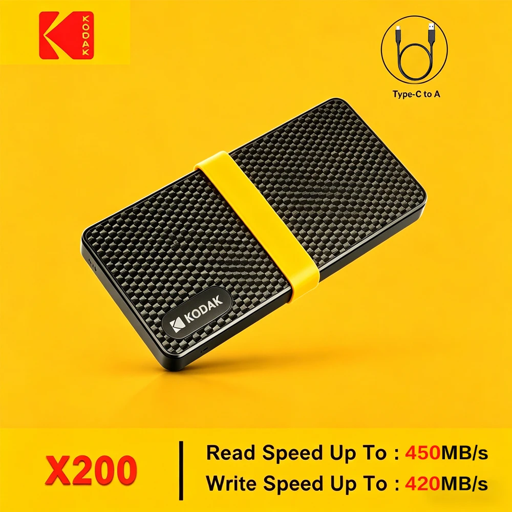 Kodak X200 Portable SSD 1TB USB 3.1 Type C External Solid State Drive for PS4 Laptop MacBook PC Tablet Phone
Kodak X200 Portable SSD 1TB USB 3.1 Type C External Solid State Drive for PS4 Laptop MacBook PC Tablet Phone