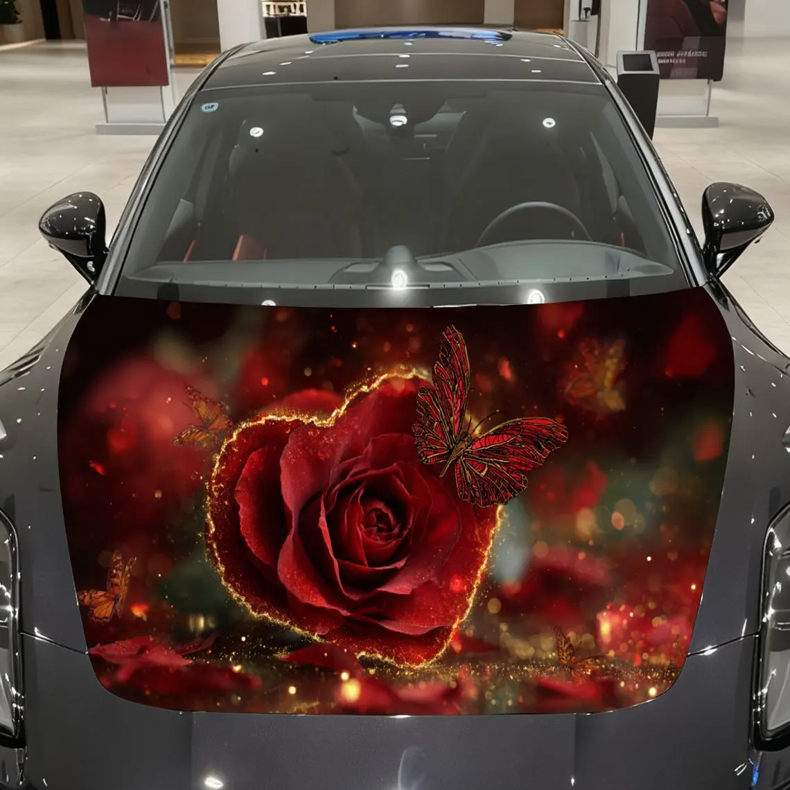 Golden Glow Red Rose Butterfly Kiss Car Vinyl Wrap, PVC Material Waterproof Car Hood Sticker, Self-Adhesive Scratch-Resistant St
Golden Glow Red Rose Butterfly Kiss Car Vinyl Wrap, PVC Material Waterproof Car Hood Sticker, Self-Adhesive Scratch-Resistant St