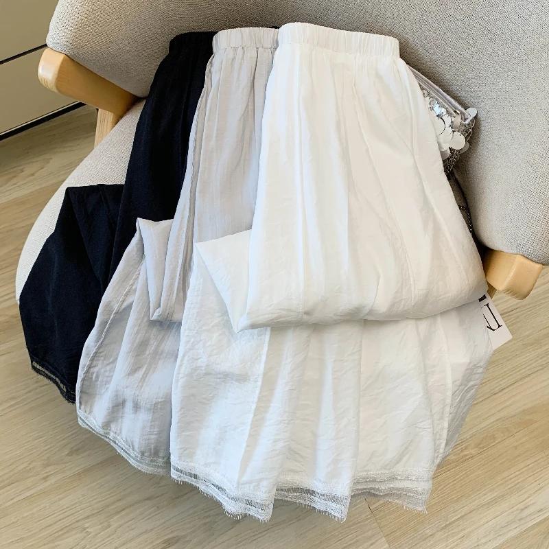 White Thin Draped A-Line Midi Skirt High Waist Summer New Style Women's Fashionable Half-length Skirts Elegant Style
White Thin Draped A-Line Midi Skirt High Waist Summer New Style Women's Fashionable Half-length Skirts Elegant Style