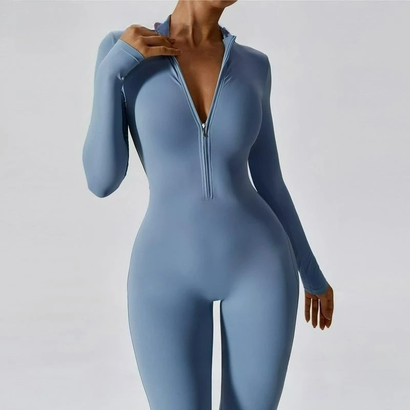 Autumn new long-sleeved zipper tight-fitting jumpsuit that shows the buttocks, fitness pants, women's running exercise training
Autumn new long-sleeved zipper tight-fitting jumpsuit that shows the buttocks, fitness pants, women's running exercise training