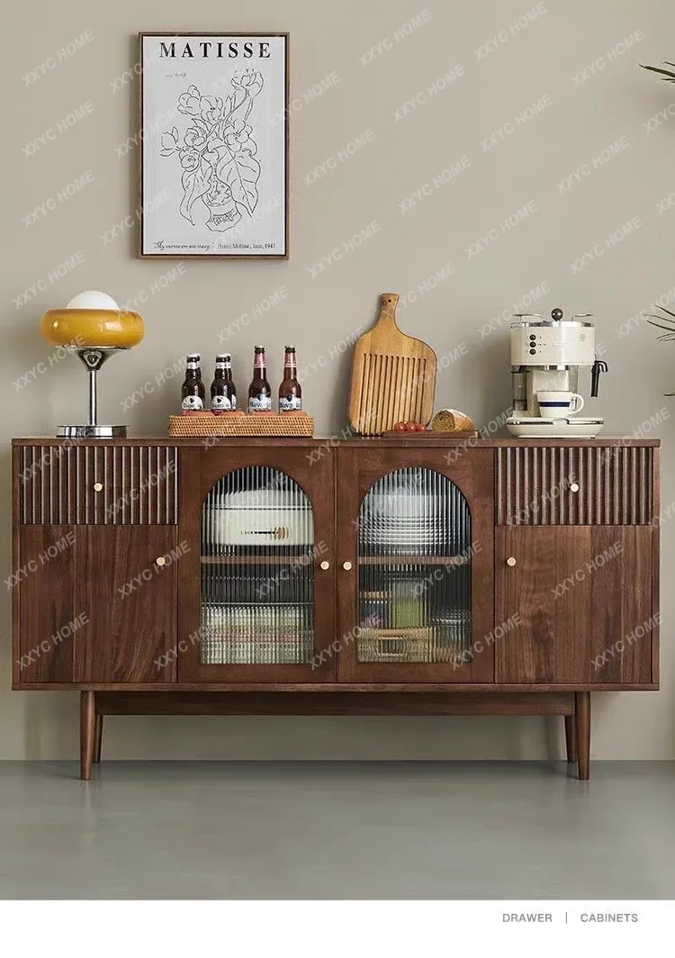A Nordic solid wood dining side locker glass door simple modern storage cabinet
A Nordic solid wood dining side locker glass door simple modern storage cabinet