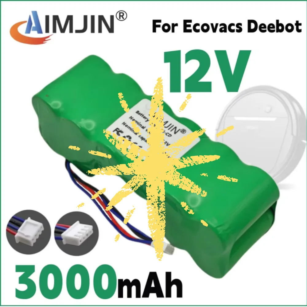 New 12V Ni-CD Battery Replacement for Ecovacs 10001568 10002167 DD3G DD4G DE5G DD35 DG710 DM88 ZJ1517-HFR Robotic Vacuum Cleaner
New 12V Ni-CD Battery Replacement for Ecovacs 10001568 10002167 DD3G DD4G DE5G DD35 DG710 DM88 ZJ1517-HFR Robotic Vacuum Cleaner