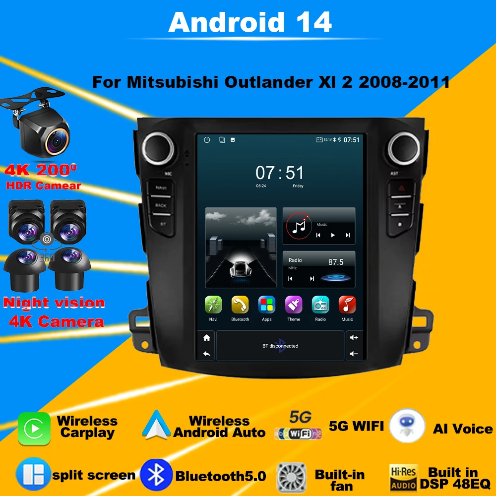 Android 14 Car Radio For Mitsubishi Outlander Xl 2 2008-2011 Multimedia Player Carplay Navigation GPS 4G WIFI Stereo unit dvd
Android 14 Car Radio For Mitsubishi Outlander Xl 2 2008-2011 Multimedia Player Carplay Navigation GPS 4G WIFI Stereo unit dvd