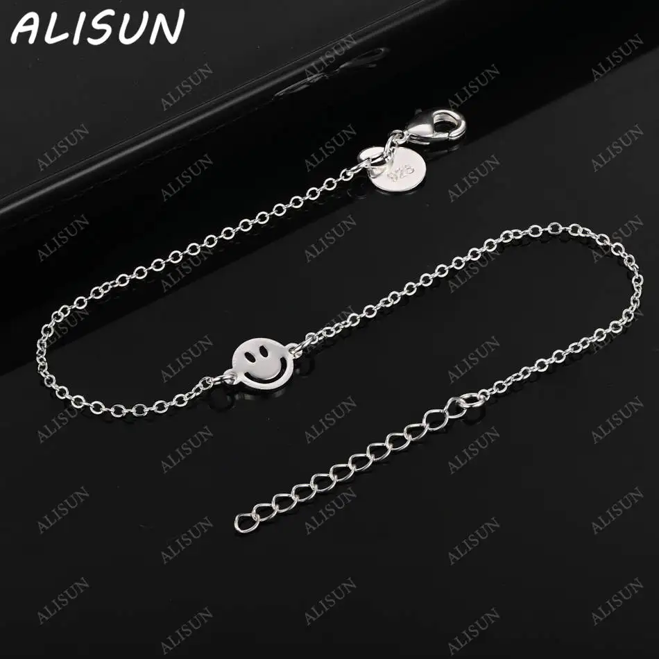 ALISUN 925 Sterling Silver Simple Smiley Face Bracelets For Women Charm Trend Birthday Gifts Fashion Party Fine Jewelry
ALISUN 925 Sterling Silver Simple Smiley Face Bracelets For Women Charm Trend Birthday Gifts Fashion Party Fine Jewelry