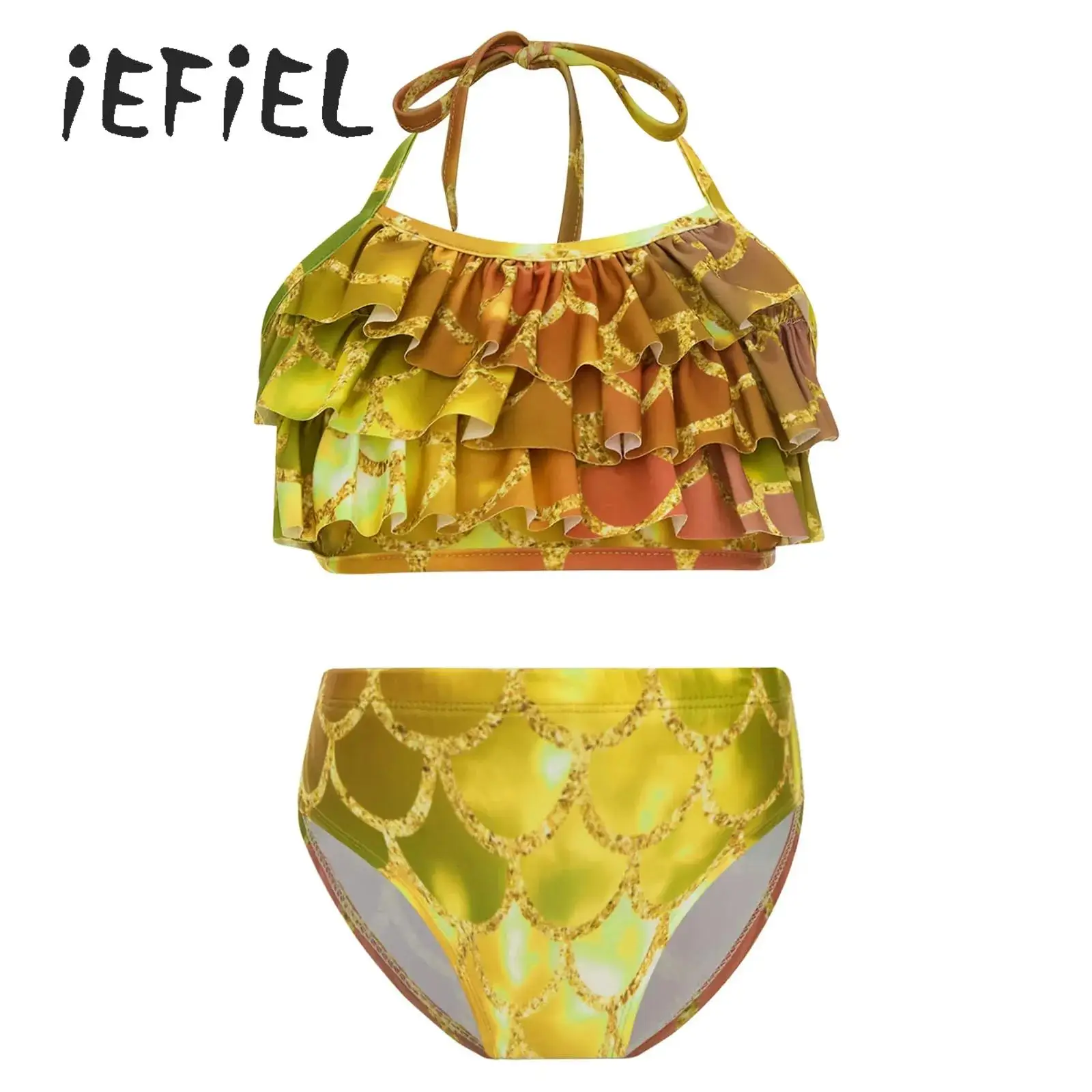 Halter Neck Girls Bikini Set Cute Two Piece Ruffle Frilly Crop Tops and Briefs Tankini Swimsuit Mermaid Swimwear Bathing Suit
Halter Neck Girls Bikini Set Cute Two Piece Ruffle Frilly Crop Tops and Briefs Tankini Swimsuit Mermaid Swimwear Bathing Suit