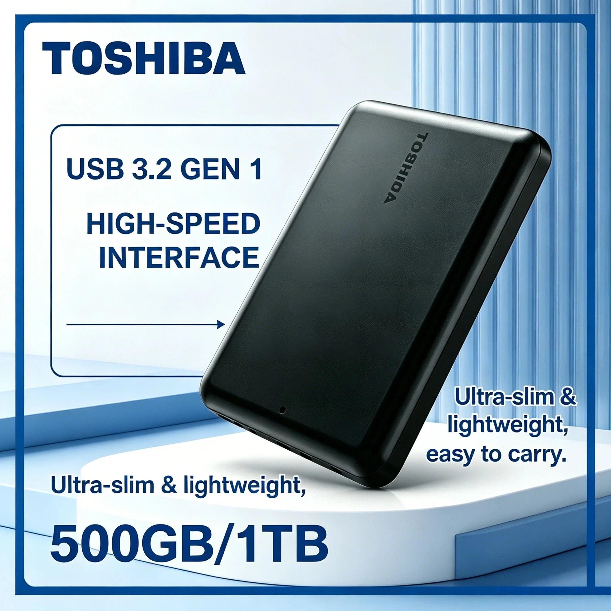 Toshiba A5 Series Portable Hard Drive Small Black USB 3.2 Gen1 500GB 1TB 2TB 4TB High Speed Compatible Mac V30 Pro Max
Toshiba A5 Series Portable Hard Drive Small Black USB 3.2 Gen1 500GB 1TB 2TB 4TB High Speed Compatible Mac V30 Pro Max