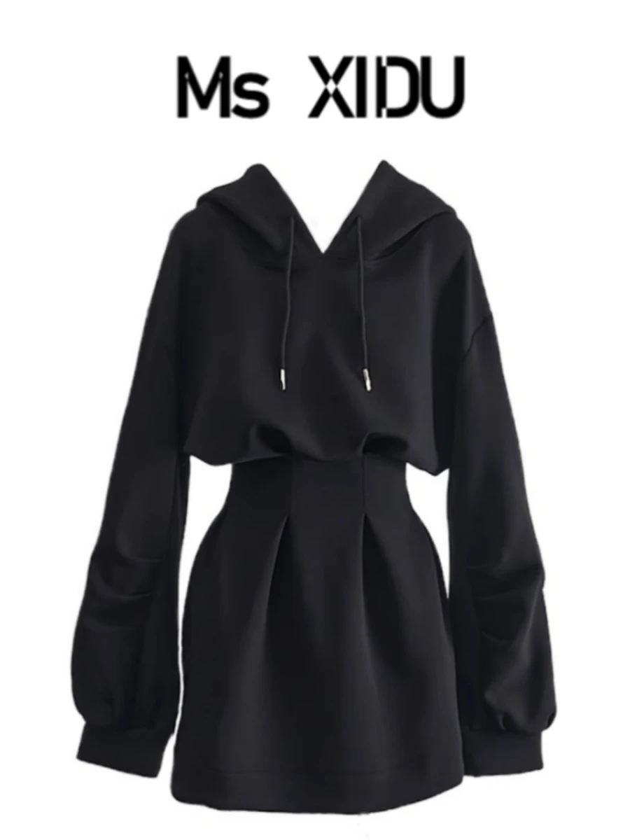 Ms XIDU Black Slimming High Waist A-Line Dress Hoodie Style Short Dress for Short Women Sexy Commute Korean Version Autumn Wi...
Ms XIDU Black Slimming High Waist A-Line Dress Hoodie Style Short Dress for Short Women Sexy Commute Korean Version Autumn Wi...