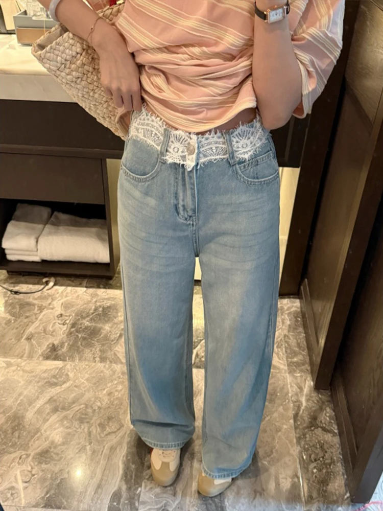 Faionable Lace Patchwork Light Blue Jeans Casual Pants Women's Spring Summer Versatile Sle TWINKLE Jum【Ruffle】
Faionable Lace Patchwork Light Blue Jeans Casual Pants Women's Spring Summer Versatile Sle TWINKLE Jum【Ruffle】