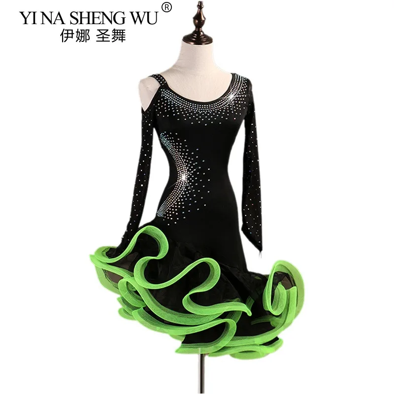 Long Sleeves Waltz Cha Cha Samba Latin Dance Dresses Competition Rhinestones Woman Dancewear Stage Costume Rumba Ballroom Gown
Long Sleeves Waltz Cha Cha Samba Latin Dance Dresses Competition Rhinestones Woman Dancewear Stage Costume Rumba Ballroom Gown
