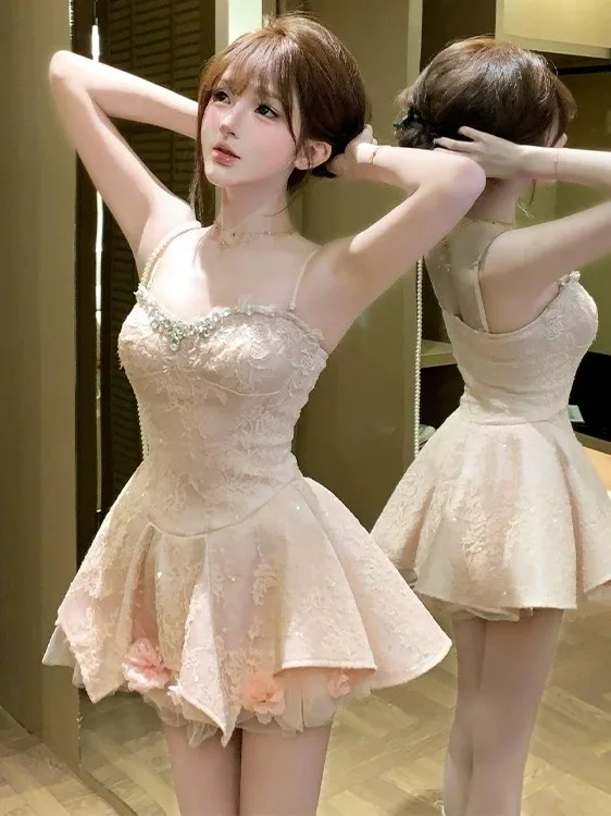 Pure Desire Princess Style Short Puffy Skirt Dress Women Spring Summer Sleeveless Diamond Embellished Lace Bustier Dress
Pure Desire Princess Style Short Puffy Skirt Dress Women Spring Summer Sleeveless Diamond Embellished Lace Bustier Dress