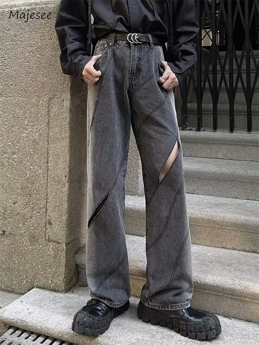 Wide Leg Jeans Men High Street Washed Bleached Hollow Out American Punk Style Spring Autumn Fashion Leisure Mid Waist Advanced
Wide Leg Jeans Men High Street Washed Bleached Hollow Out American Punk Style Spring Autumn Fashion Leisure Mid Waist Advanced