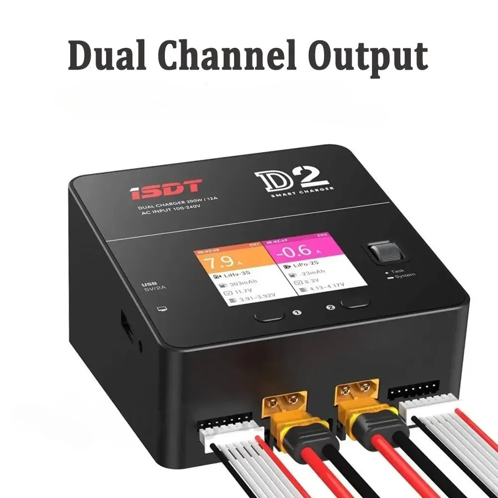 ISDTD2 MK2 Charger 200W Power 6S Lithium Battery Balanced Charging 12A Dual Channel Suitable for FPV Toy Car
ISDTD2 MK2 Charger 200W Power 6S Lithium Battery Balanced Charging 12A Dual Channel Suitable for FPV Toy Car