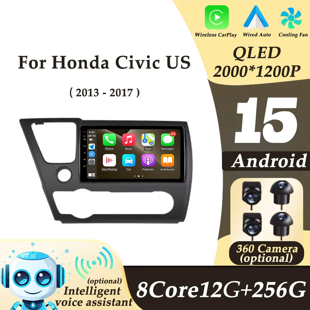 Left Hand Drive for Honda Civic US 2013 - 2017 CarPlay Android 15 Car Radio Video Multimedi Player GPS Navi Split Screen DSP BT
Left Hand Drive for Honda Civic US 2013 - 2017 CarPlay Android 15 Car Radio Video Multimedi Player GPS Navi Split Screen DSP BT
