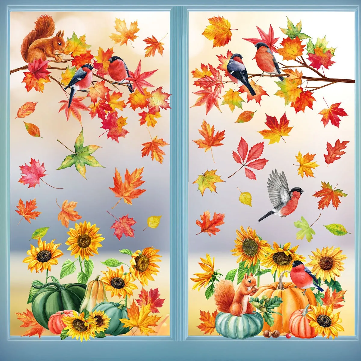 Autumn Thanksgiving Stickers Pumpkin Maple Leaf Sunflower Static Cling Window Glass Door Scene Decorative Wall Decals
Autumn Thanksgiving Stickers Pumpkin Maple Leaf Sunflower Static Cling Window Glass Door Scene Decorative Wall Decals