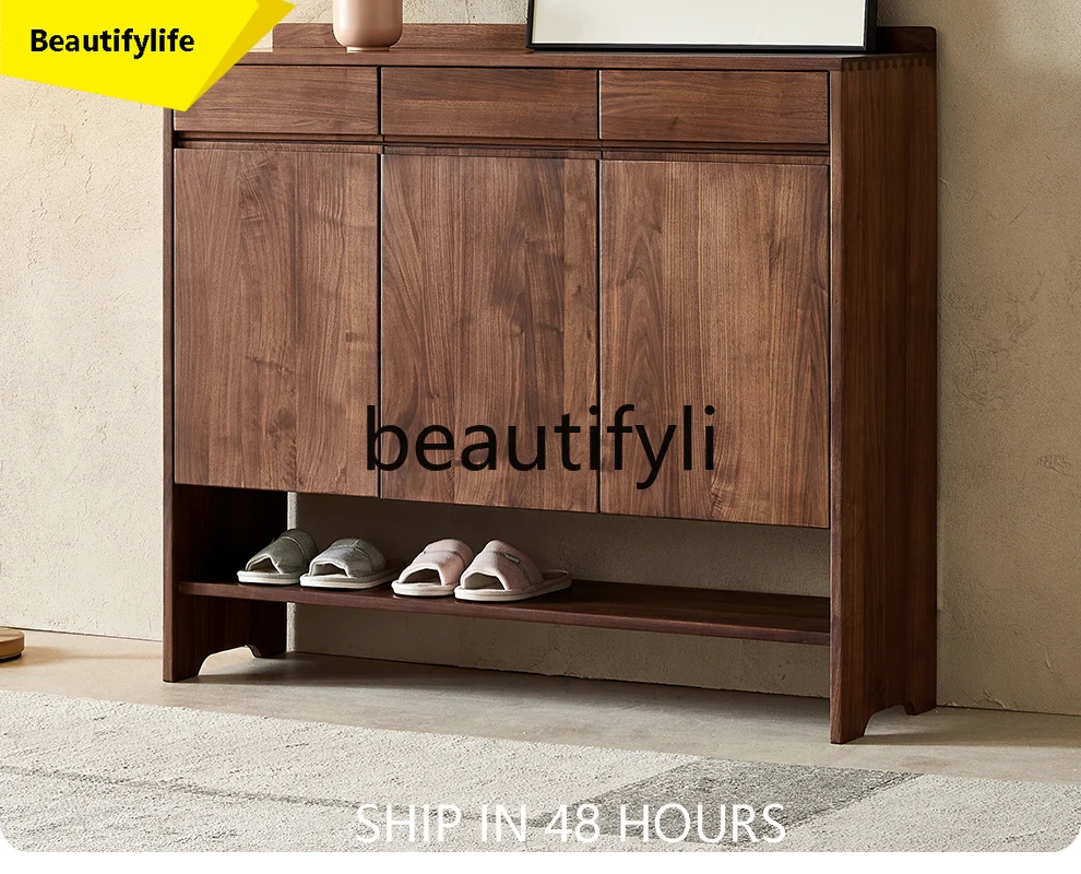 A53 North American black walnut shoe cabinet household Nordic solid wood storage cabinet integrated
A53 North American black walnut shoe cabinet household Nordic solid wood storage cabinet integrated