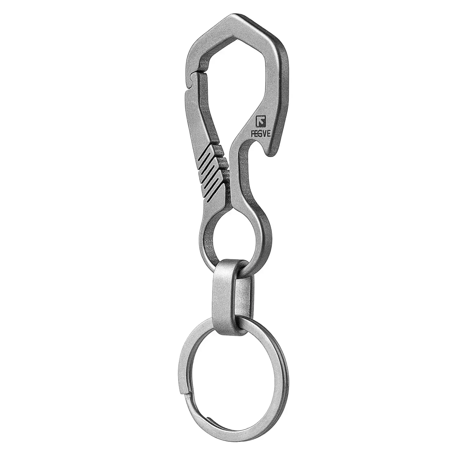 FEGVE KM01 Titanium D-Shape Silver Carabiner Key Chain with Spring-loaded Lock
FEGVE KM01 Titanium D-Shape Silver Carabiner Key Chain with Spring-loaded Lock