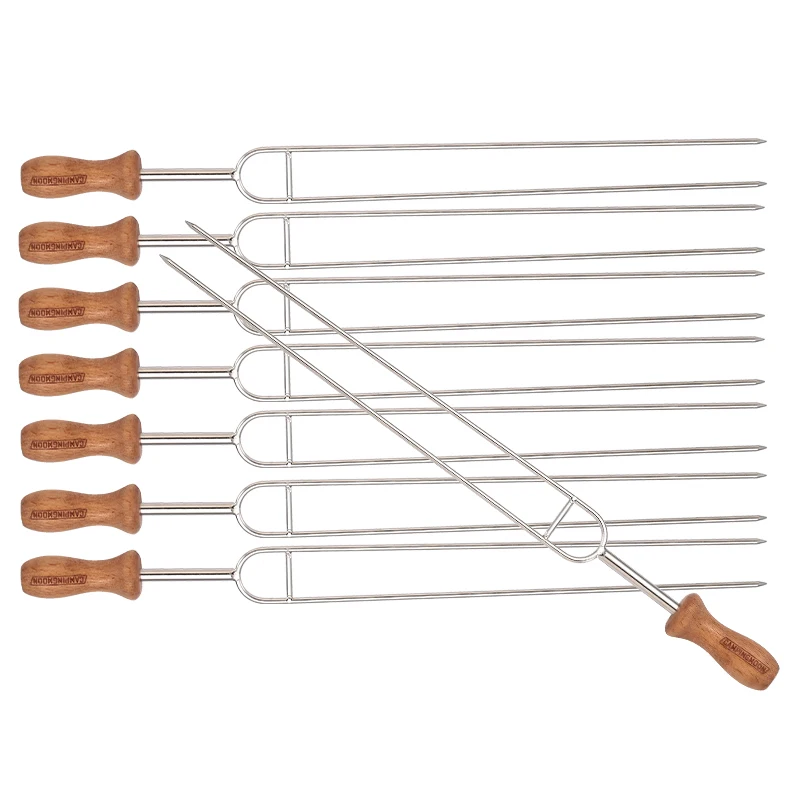 Portable Food Grade Stainless Steel Wooden Handle BBQ Skewers And Barbecue Fork CAMPINGMOON Outdoor Camping Hiking Barbecue fork
Portable Food Grade Stainless Steel Wooden Handle BBQ Skewers And Barbecue Fork CAMPINGMOON Outdoor Camping Hiking Barbecue fork
