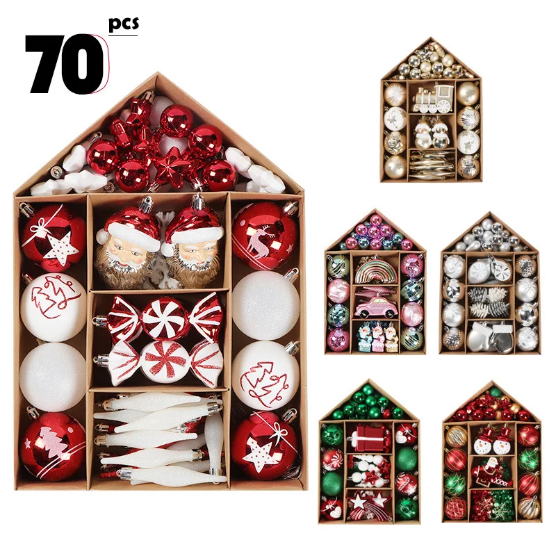 New Coloured Drawing Hanging House Christmas Ball Set Box 70 Ornaments Christmas Tree Decoration Christmas Decorations
New Coloured Drawing Hanging House Christmas Ball Set Box 70 Ornaments Christmas Tree Decoration Christmas Decorations