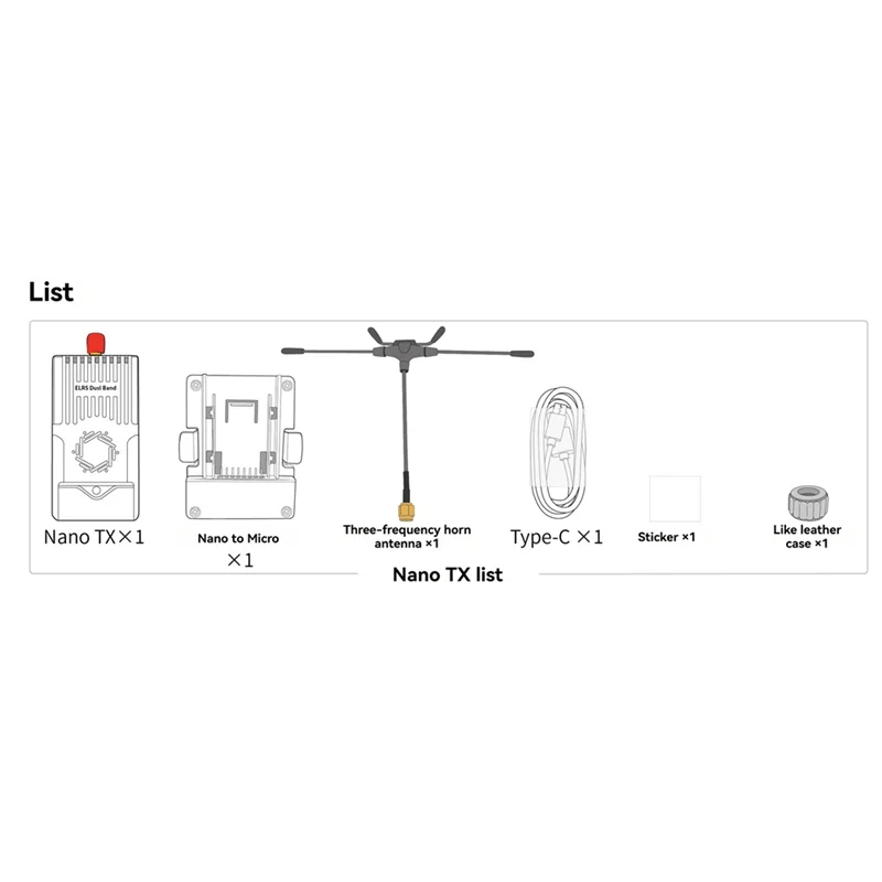 B86B-C3 NANO Single-Antenna TX 915M/2.4G Dual-Frequency Switching With Nano To Micro Adapter Box For FPV Long Range Drone DIY Pa
B86B-C3 NANO Single-Antenna TX 915M/2.4G Dual-Frequency Switching With Nano To Micro Adapter Box For FPV Long Range Drone DIY Pa