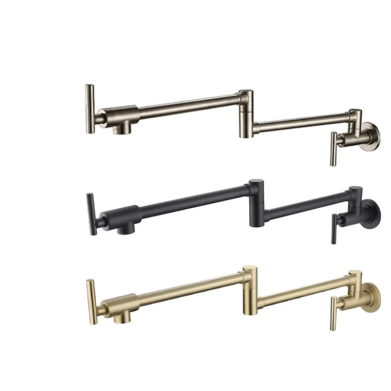 Foldable Kitchen Faucet Brushed Gold Pot Filler Tap Wall Mounted Single Cold Gray Tap Rotation Foldable Spout Sink Faucets
Foldable Kitchen Faucet Brushed Gold Pot Filler Tap Wall Mounted Single Cold Gray Tap Rotation Foldable Spout Sink Faucets