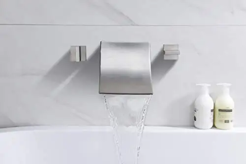 Brushed Nickel Wall Mounted Triple Hole Waterfall Bathtub Faucet With High Volume Flow
Brushed Nickel Wall Mounted Triple Hole Waterfall Bathtub Faucet With High Volume Flow