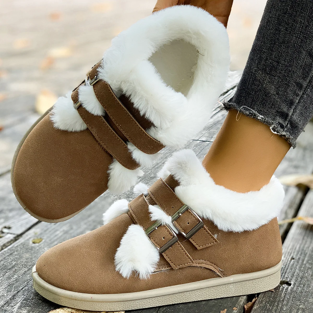 Winter New Women Slip on Comfortable Ankle Boots Warm Plush Fur Snow Boots Anti-slip Outdoor Designer Shoes Zapatos De Mujer
Winter New Women Slip on Comfortable Ankle Boots Warm Plush Fur Snow Boots Anti-slip Outdoor Designer Shoes Zapatos De Mujer