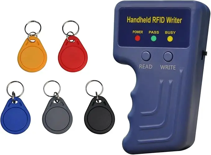 Ручной RFID-копировальный аппарат, Дубликатор смарт-карт, используемый для ID IC HID Waid + 5 шт., разные цвета, T5577, брелоки
Ручной RFID-копировальный аппарат, Дубликатор смарт-карт, используемый для ID IC HID Waid + 5 шт., разные цвета, T5577, брелоки