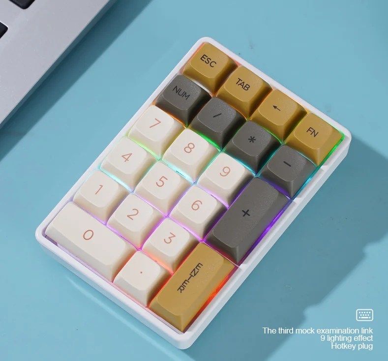 K21 21-клавишная беспроводная механическая клавиатура, трехрежимное соединение, BT/USB-C, красочное освещение, полная клавиша с возможностью горячей замены для ноутбуков ПК
K21 21-клавишная беспроводная механическая клавиатура, трехрежимное соединение, BT/USB-C, красочное освещение, полная клавиша с возможностью горячей замены для ноутбуков ПК
