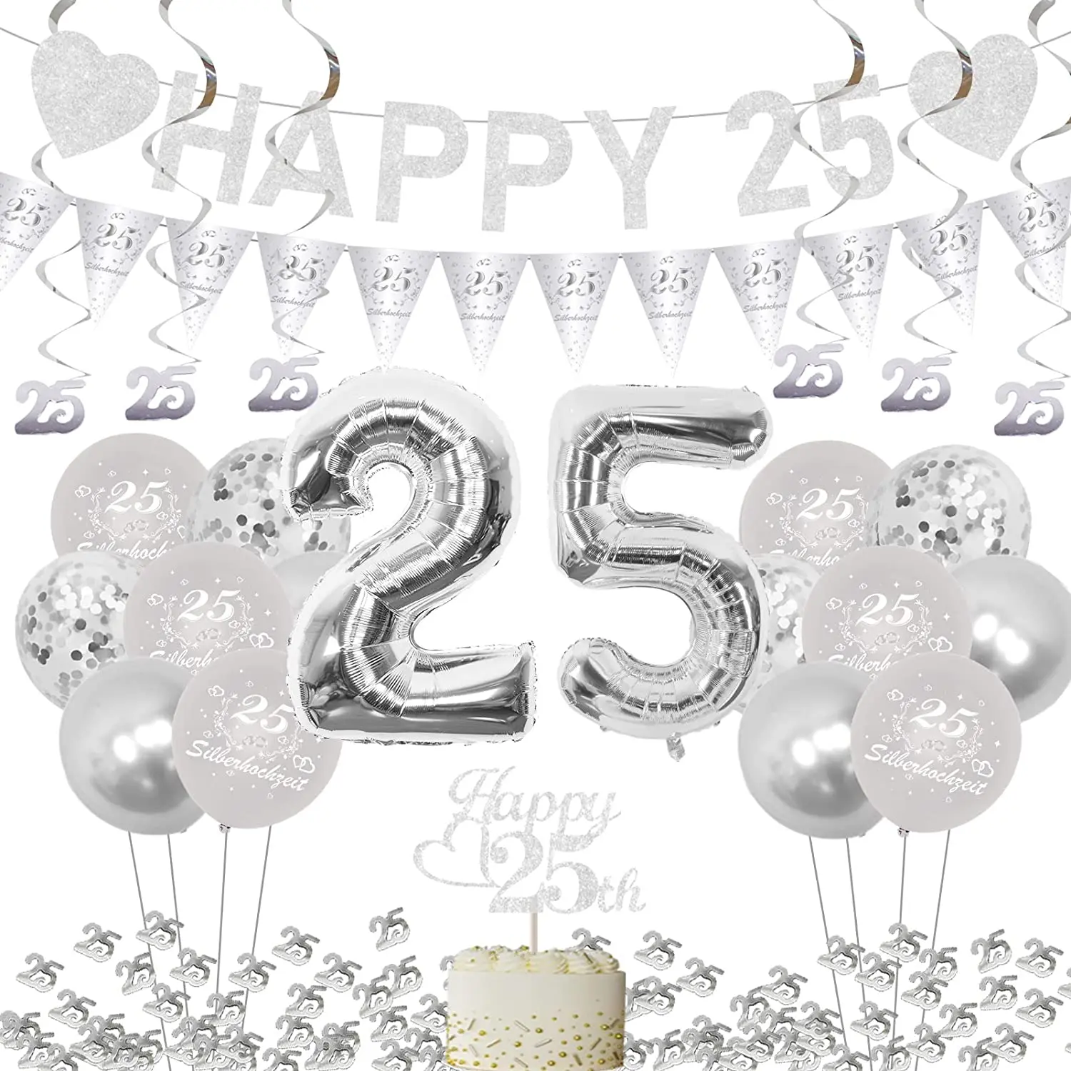Cheereveal Décorations De 25e Anniversaire De Mariage, Bannière De воздушные шары De Mariage, Bannière Et Confettis
Cheereveal Décorations De 25e Anniversaire De Mariage, Bannière De воздушные шары De Mariage, Bannière Et Confettis
