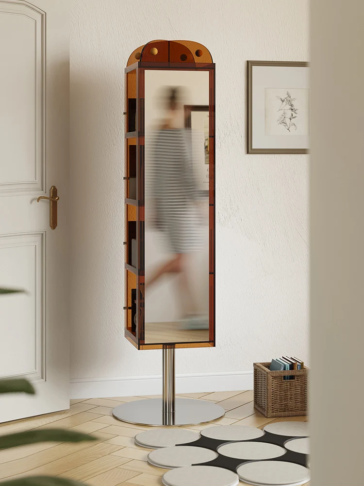 Floor rotating mirror full-length mirror storage magazine cabinet bookcase storage cabinet modern minimalist living room
Floor rotating mirror full-length mirror storage magazine cabinet bookcase storage cabinet modern minimalist living room