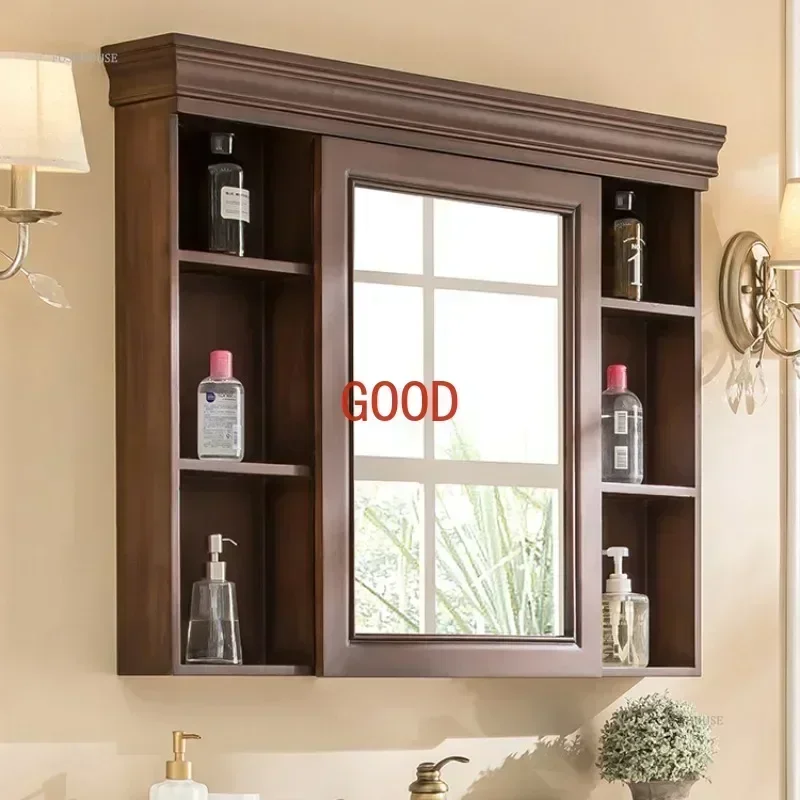 American Bathroom Mirror Cabinet Solid Wood Mirror Box Wall-mounted Storage Bathroom Vanity Mirror Cabinets Home Furniture LVYS
American Bathroom Mirror Cabinet Solid Wood Mirror Box Wall-mounted Storage Bathroom Vanity Mirror Cabinets Home Furniture LVYS