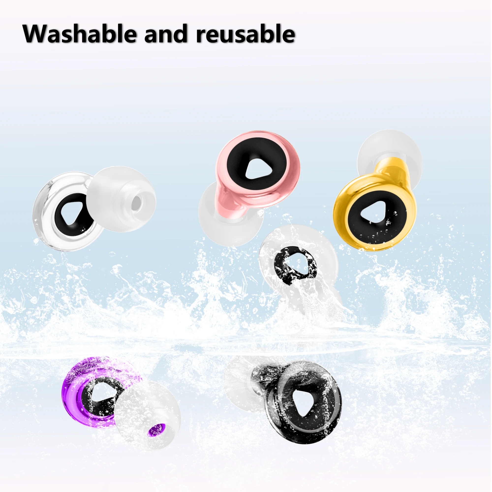 HUAK Reusable Silicone Ear Plugs Waterproof Noise Cancelling Earplug for Swimming Sleeping Concerts Work Travel Ear Health Care
HUAK Reusable Silicone Ear Plugs Waterproof Noise Cancelling Earplug for Swimming Sleeping Concerts Work Travel Ear Health Care