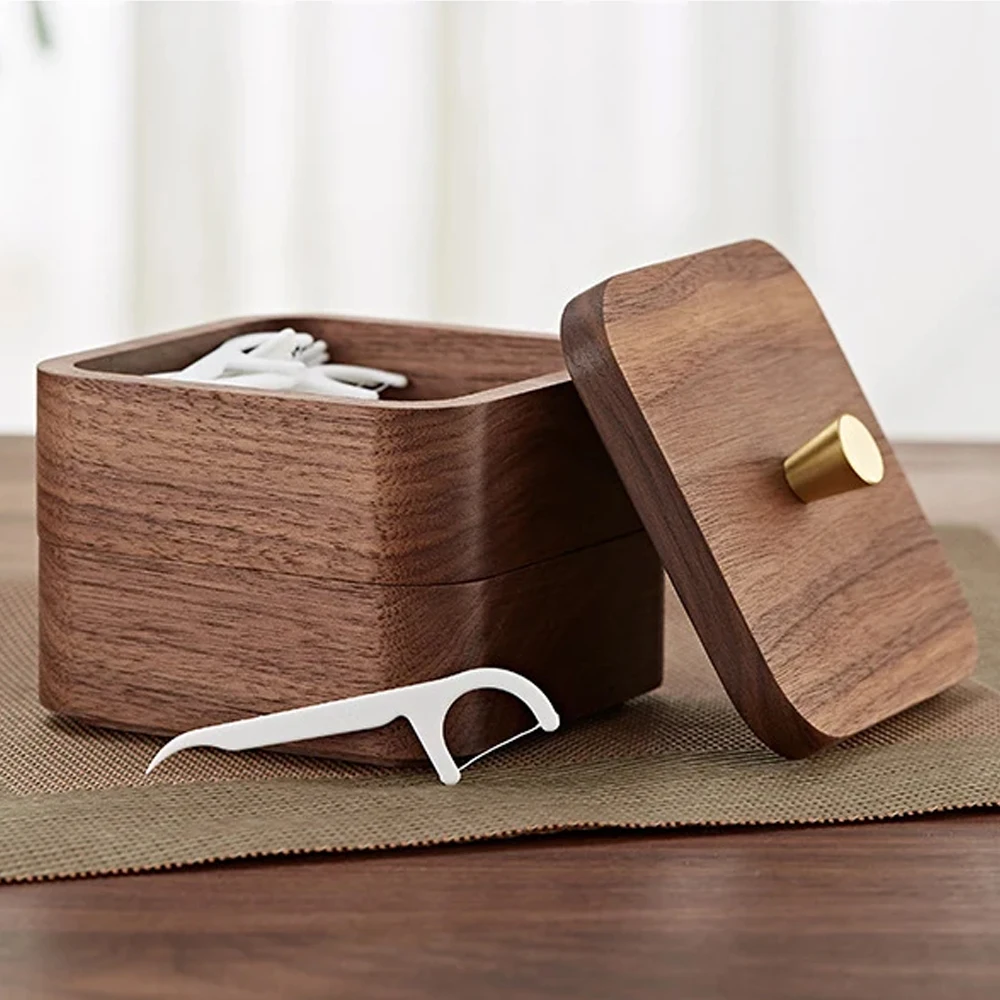 High-grade Black Walnut Wooden Dental Floss Box Double Storage Box Household Toothpick Cotton Swab Box Jewelry Storage Accessory
High-grade Black Walnut Wooden Dental Floss Box Double Storage Box Household Toothpick Cotton Swab Box Jewelry Storage Accessory