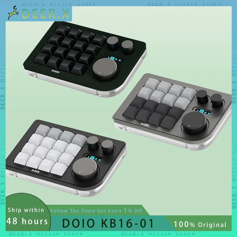 DOIO kb16-01 мини-клавиатура с номером на заказ, 16 клавиш с тремя кнопками, OLED-экран, портативная механическая клавиатура для ноутбука, офиса
DOIO kb16-01 мини-клавиатура с номером на заказ, 16 клавиш с тремя кнопками, OLED-экран, портативная механическая клавиатура для ноутбука, офиса