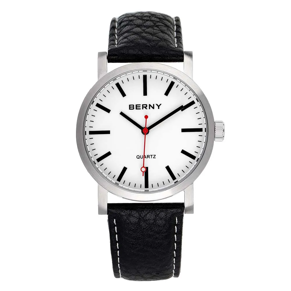BERNY Men Railway Watch Quartz Clock Male Leather Strap Waterproof mens watches top brand luxury Fashion Railroad Wristwatch
BERNY Men Railway Watch Quartz Clock Male Leather Strap Waterproof mens watches top brand luxury Fashion Railroad Wristwatch