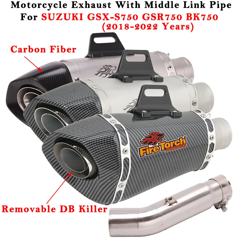 Motorcycle Exhaust Escape Modified Muffler Middle Link Pipe DB Killer For SUZUKI GSX-S750 GSX S GSXS 750 GSR750 BK750 2018- 2022
Motorcycle Exhaust Escape Modified Muffler Middle Link Pipe DB Killer For SUZUKI GSX-S750 GSX S GSXS 750 GSR750 BK750 2018- 2022